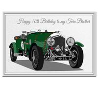 Twin Brother 70th Birthday Card - To my Twin Brother - Age 70 years old - Quality Greeting - Happy Wishes for adult men - Blank inside to write your own special message