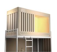 Twin Bunk Bed Canopy Frame With Blackout Curtains, Privacy Tent For Dorm Room, Stylish Bed Tent With 4 Corner Posts For Enhanced Sleep Quality Beige Small