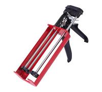 Twin Cartridge Caulking Gun for Dual Components (1:1 Mix Ratio) Up to 450ml Manual Caulk Applicator Gun for Adhesives, Sealants, Epoxy,Red