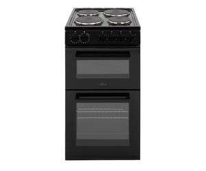 Twin Cavity Cooker 50cm Electric Black 62L 4 Zone Hob, Grill Willow WE50TSB