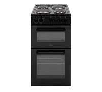 Twin Cavity Cooker 50cm Electric Black 62L 4 Zone Hob, Grill Willow WE50TSB