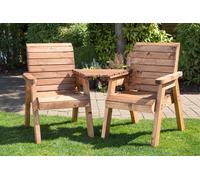 Scandinavian Redwood Garden Tete a Tete by Charles Taylor - 2 Seats Green Cushions