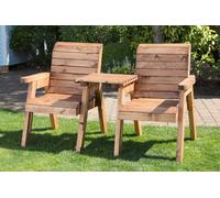 Scandinavian Redwood Garden Tete a Tete by Charles Taylor - 2 Seats Burgundy Cushions