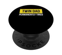 Twin Dad Permanently Tired Father Of Twins PopSockets Adhesive PopGrip