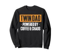 Twin Dad Powered By Coffee And Chaos Daddy Sweatshirt