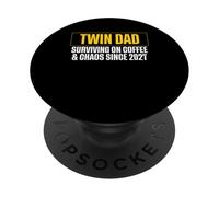 Twin Dad Surviving On Coffee And Chaos Since 2027 PopSockets Adhesive PopGrip