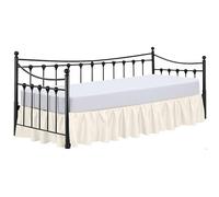 Twin Daybed Skirt 12 Inch Drop, Dust Ruffle Bed Skirts for Daybeds, Split Corners with Three Side Coverage (Ivory)