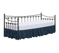 Twin Daybed Skirt 14 Inch Drop, Dust Ruffle Bed Skirts for Daybeds, Split Corners with Three Side Coverage (Navy Blue)