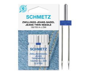 (Twin Denim / Jeans, Size: 4.0/100) Schmetz Sewing Machine Twin Needles