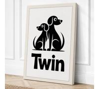 Twin Dogs in Harmony Canvas Wall Art Print 36x24 Inch (91 x 61 cm)
