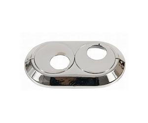 Twin Double 22 mm PVC Chrome Radiator Pipe Cover Collar Rose rotatable