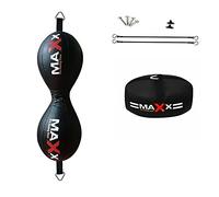 TWIN Double End Bag Floor to Ceiling Ball Punch Bag With Ropes Hooks + Anchor DB (Black, 6PC TWIN DOUBLE END)