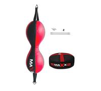 TWIN Double End Bag Floor to Ceiling Ball Punch Bag With Ropes Hooks + Anchor DB (BLACK/RED, 6PC TWIN DOUBLE END)