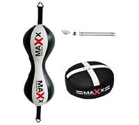 TWIN Double End Bag Floor to Ceiling Ball Punch Bag With Ropes Hooks + Anchor DB (BLACK/WHITE, 6PC TWIN DOUBLE END)