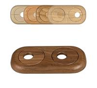 Twin Double Pipe Cover, Solid Wood, for Pipe diameters: 15mm 19mm 22mm; Double Radiator Pipe Collars/Heating Pipe Rings/Surrounds/Roses, Solid Wood: Maple Beech Oak Nut (22mm, Nut)