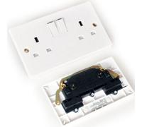 Twin Double Uk Mains Wall Plug Socket 1 Gang 240V 13A Power Face Plate Outlet