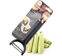 Twin Edge Precision Peeler Tool - Plain Blade & Serrated Blade Kitchen Utensil. Easily Peels Carrots, Potatoes and Apples, Glides Smoothly and Makes Simple Ribbons of Ingredients. 5 Year Guarantee