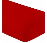 Twin Extra Long Red Fitted Sheet Only - Soft & Comfy 100% Cotton- by Crescent Bedding (Twin XL, Red)