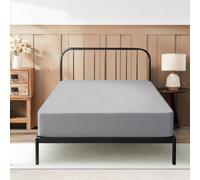 Twin Fitted Sheet 39 x 75 Inches 4" Deep Pocket 100% Egyptian Cotton 600 Thread Count Snug Fit for Trifold Mattress, Narrow Twin, Camp Bunk, Guest Bed, Army Cot Soft & Breathable - Silver Grey