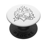 Twin Flame Firey Flaming Heart Lover Soulmate Manifest SP PopSockets Adhesive PopGrip