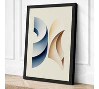 Twin Forms in Balance Modern Canvas Wall Art Print 30x20 Inch | Black