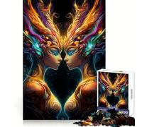 Twin Goddesses of Light Jigsaw Puzzles 1000 Piece for Adults Thinking Skill Relaxed Leisure Neat Edges Perfect Xmas (38x26cm)