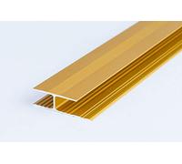 Twin Grip Aluminium 1M Laminate Connector Threshold Door Floor Trim TMW Profiles (Gold)