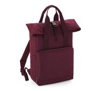 Twin Handle Roll-Top Backpack Bagbase Burgundy One Size