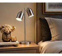 Twin Head Table Lamp Versanora Mason Brushed Nickel Adjustable Desk Light