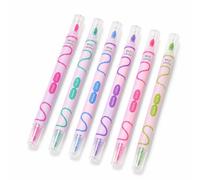 Twin Highlighters, Double-End, Square and Round Tip | Plastic Student Notebook Organizer Highlights Important Points Square Bold Round and Detailed Writing Illustration Notebook