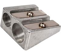 Twin Hole Pencil Sharpener Double Hole Sharpener Pocket-Size Metal Sharpener 8mm Diameter for Most Size Pencils Adult and Kids (40)