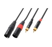 Twin Male XLR to Twin Male RCA Lead Cable 6.0m Professional DJ Sound System