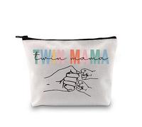Twin Mama Gift Mom of Twins Gift Makeup Bag Mommy to Be Gift New Mom Travel Pouch Mothers Day Gift from Twins (Twin Mama Bag EU)