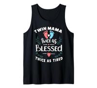 Twin Mama Twice As Blessed Twice As Tired Tank Top