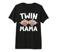 Twin Mama Twins Pregnant Two Children Mom Premium T-Shirt