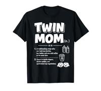 Twin Mom Definition Motherhood Twins Coffee Parenting Humor T-Shirt