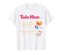 Twin Mom Definition Twin Pregnancy Mothers Two Babies Love Value Graphic T-Shirt, Men, White, S
