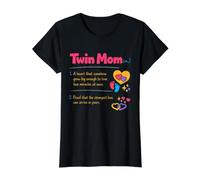 Twin Mom Definition Twin Pregnancy Mothers Two Babies Love Value Graphic T-Shirt, Women, Black, M
