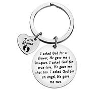 Twin Mom Gift Twin Mum Keyring Twin Mum Gift for Mom Of Twins Gift New Mom Keychain Twins Keyring To Be Mommy Gift New Mom Keyring Mother Of Twins Keychain Twin Mama Gift God Gave Me Two Twin Keychain