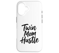 Twin Mom Hustle Funny Parenting Saying Design Case for iPhone 16