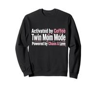 Twin Mom Mode Activated Playful Typography Mother of Twins Sweatshirt