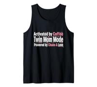 Twin Mom Mode Activated Playful Typography Mother of Twins Tank Top