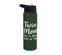 Twin Mom Twice As Blessed Twice As Tired Stainless Steel Insulated Water Bottle
