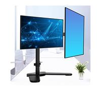 Twin Monitor Mount with Desk Clamp, Freestanding Dual Monitor Stand Arm For 10-27 Inch Monitors VESA 75x75/100x100mm Black