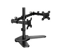 Twin Monitor Mount with Desk Clamp, Freestanding Dual Monitor Stand Height Adjustable For 27 inch Screens VESA 100x100mm