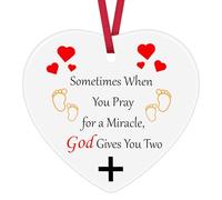 Twin Mum Gift Ornament Keepsake Sign Heart Decor Gift for Mum of Twins Mother of Twins Gift New Twin Mum Gift Birthday Christmas Ornament for Twin Mum