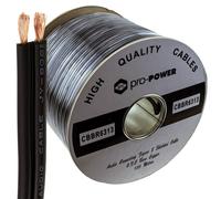 Twin OFC Individually Lap Screened/Shielded Audio Speaker Cable Black 100m Reel