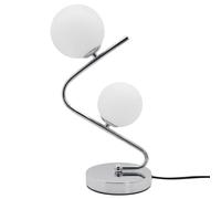 Twin Opaque Globe Table Lamp Chrome Desk Lamp Frosted Glass Sphere Bedside Light T506
