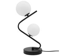 Twin Opaque Globe Table Lamp Retro Desk Lamp Black Frosted Glass Sphere Bedside Light T505