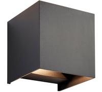 Twin Outdoor IP44 Cube Wall Light - 2 x 5.5W CCT LED - Matt Black